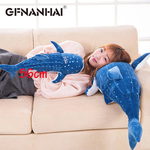 Planet Gates 1pc 56cm cartoon simulation blue shark plush toy stuffed soft creative animal whale dolls cushion for children birthday gif