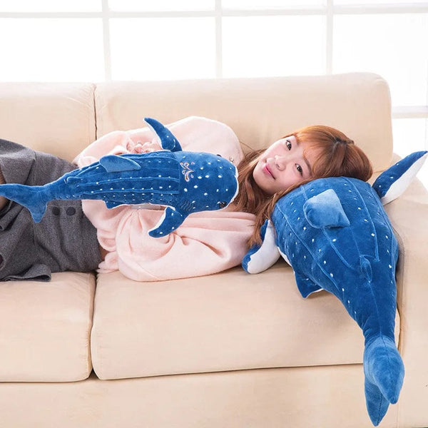 Planet Gates 1pc 56cm cartoon simulation blue shark plush toy stuffed soft creative animal whale dolls cushion for children birthday gif
