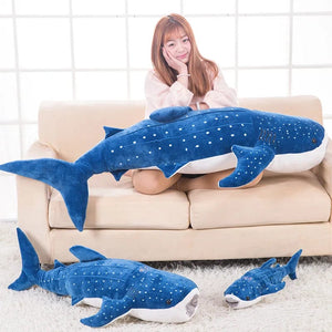 Planet Gates 1pc 56cm cartoon simulation blue shark plush toy stuffed soft creative animal whale dolls cushion for children birthday gif