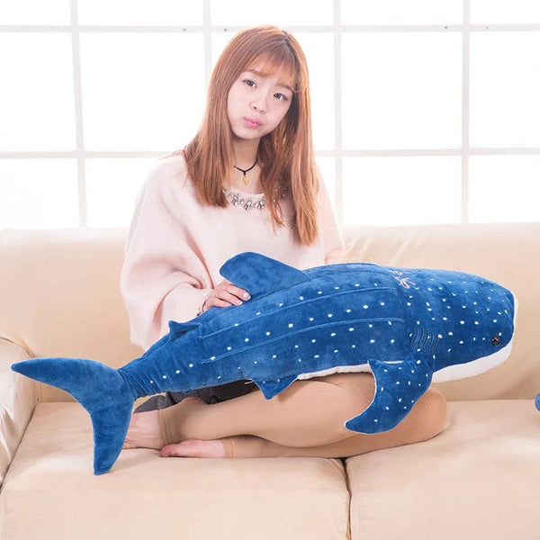 Planet Gates 1pc 56cm cartoon simulation blue shark plush toy stuffed soft creative animal whale dolls cushion for children birthday gif