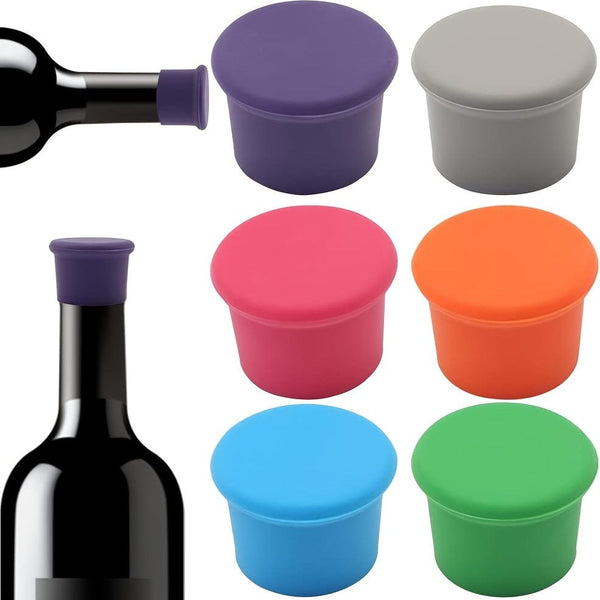Planet Gates 1pc/6pcs, Reusable Silicone Wine Stoppers, Replace Cork, Seal Wine Bottles, Reusable Beer Bottle Caps, Wine Preservers, Easy To Clean, Non-Leak Wine Bottle Cap Keeper Seal Beer Drink Champagne Bottle Cap Bar Accessories