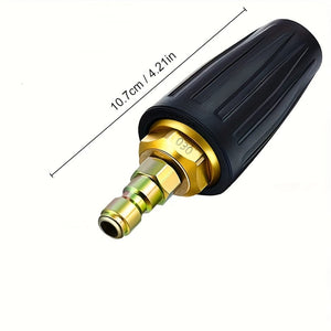 Planet Gates 1pc/7/8/9pcs, Pressure Rotating Turbo Nozzle 4.0 Gpm Quick Connector With 4500 Psi Pivoting Coupler With 7Pieces Spray Nozzle Tips Kit Multiple Degrees (0, 15, 25, 40, 65 Degrees, Rinse1, Soap2)