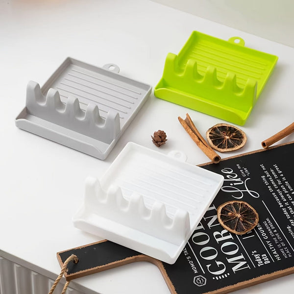 Planet Gates 1pc, Abs Utensil Rest With Drip Pad, Kitchen Utensil Holder For Spoons, Ladles, Tongs, Spatulas And More, Kitchen Gadgets, Kitchen Stuff, Kitchen Accessories, Home Kitchen Items