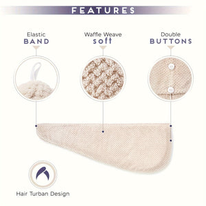 Planet Gates 1pc Absorbent Household Hair Drying Towel For All Hairstyles, Quick-drying Hair Turban - Perfect For Mom Wife Girlfriend