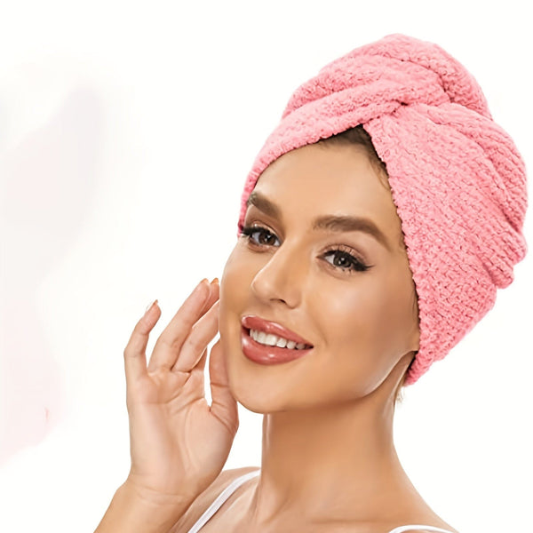 Planet Gates 1pc Absorbent Household Hair Drying Towel For All Hairstyles, Quick-drying Hair Turban - Perfect For Mom Wife Girlfriend