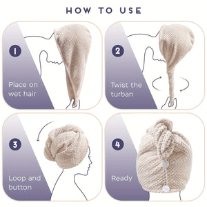 Planet Gates 1pc Absorbent Household Hair Drying Towel For All Hairstyles, Quick-drying Hair Turban - Perfect For Mom Wife Girlfriend