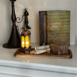 Planet Gates 1pc Acacia Wood Tray For Serving Food, Snacks, Drinks, Sushi, Steak, Pizza, Desserts, Cakes, And Bread, Breakfast Tray, Coffee Tray, Tea Tray, Rectangular Platters With Easy Carry Grooved Handle, Home Kitchen Supplies