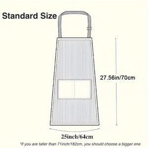 Planet Gates 1pc Adjustable Kitchen Cooking Apron Cotton And Linen Machine Washable With 2 Pockets