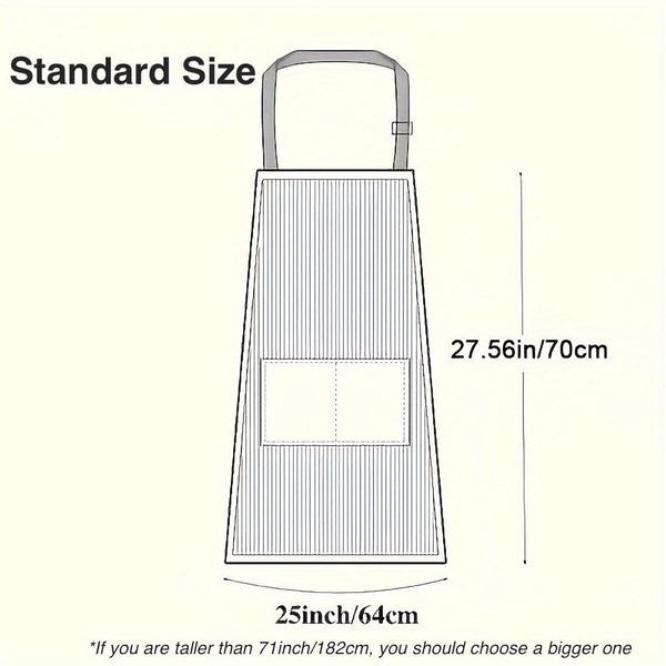 Planet Gates 1pc Adjustable Kitchen Cooking Apron Cotton And Linen Machine Washable With 2 Pockets