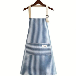 Planet Gates 1pc Adjustable Kitchen Cooking Apron Cotton And Linen Machine Washable With 2 Pockets