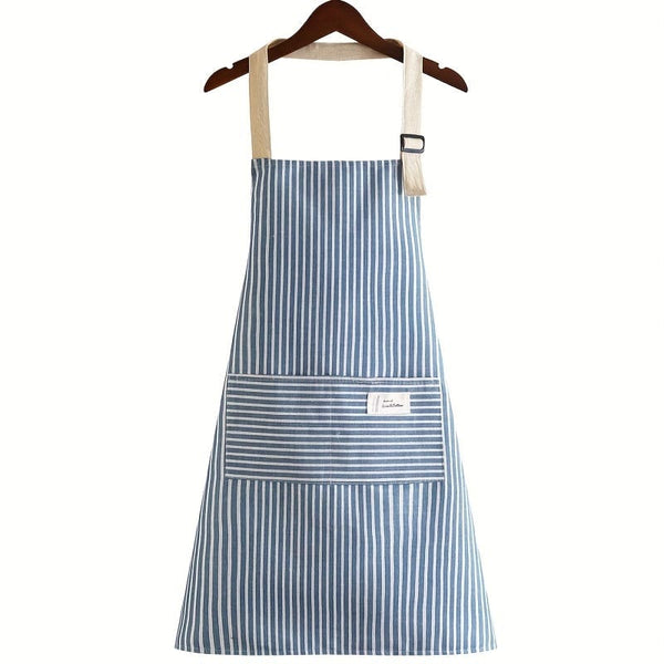 Planet Gates 1pc Adjustable Kitchen Cooking Apron Cotton And Linen Machine Washable With 2 Pockets