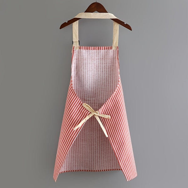 Planet Gates 1pc Adjustable Kitchen Cooking Apron Cotton And Linen Machine Washable With 2 Pockets