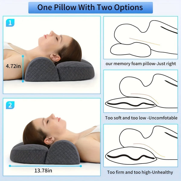 Planet Gates 1pc Adjustable Memory Foam Neck Pillow For Shoulder And Cervical Relax - Ergonomic Orthopedic Contour Support Pillow