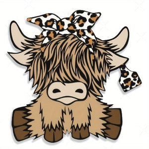 Planet Gates 1pc Adorable Highland Cow Car Stickers For Car Truck Motorcycle Laptop Water Bottle Vehicle Window Wall Cup Toolbox Guitar Scooter Decals Auto Accessories