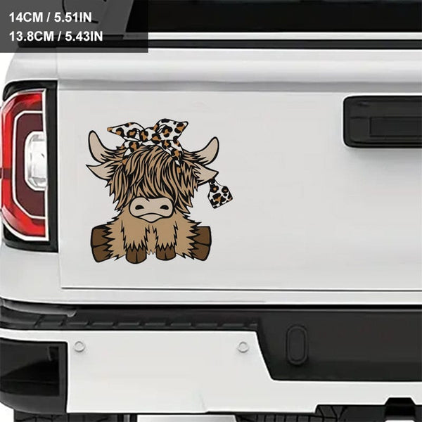 Planet Gates 1pc Adorable Highland Cow Car Stickers For Car Truck Motorcycle Laptop Water Bottle Vehicle Window Wall Cup Toolbox Guitar Scooter Decals Auto Accessories