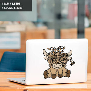 Planet Gates 1pc Adorable Highland Cow Car Stickers For Car Truck Motorcycle Laptop Water Bottle Vehicle Window Wall Cup Toolbox Guitar Scooter Decals Auto Accessories