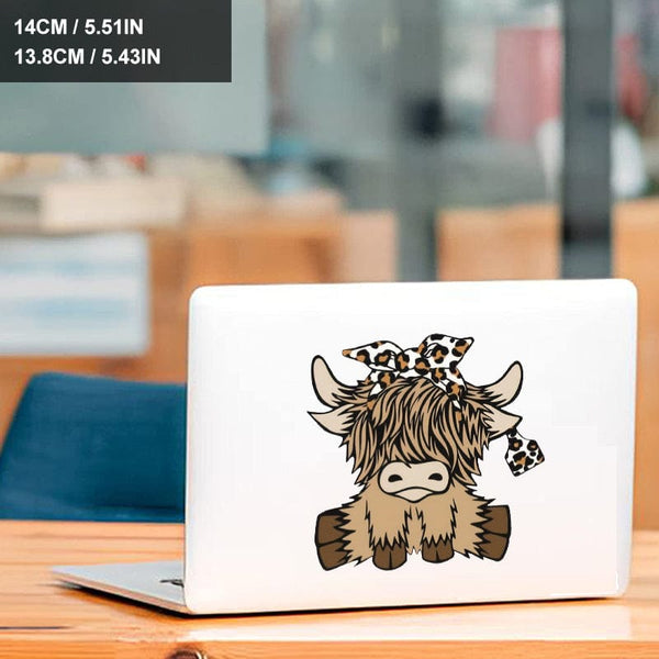 Planet Gates 1pc Adorable Highland Cow Car Stickers For Car Truck Motorcycle Laptop Water Bottle Vehicle Window Wall Cup Toolbox Guitar Scooter Decals Auto Accessories