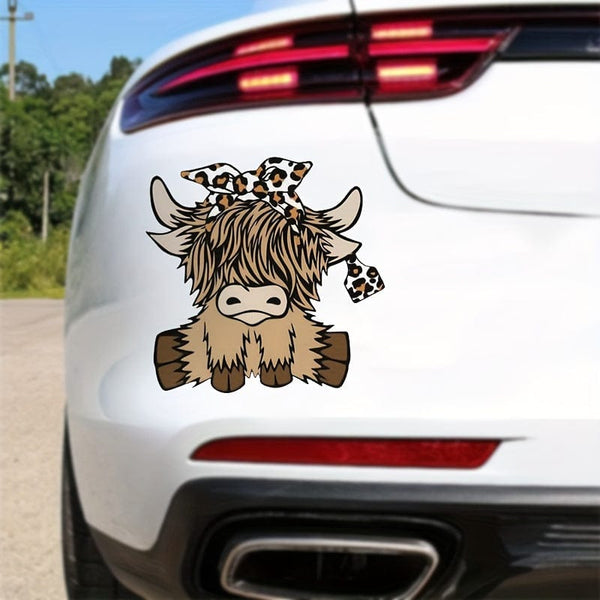Planet Gates 1pc Adorable Highland Cow Car Stickers For Car Truck Motorcycle Laptop Water Bottle Vehicle Window Wall Cup Toolbox Guitar Scooter Decals Auto Accessories