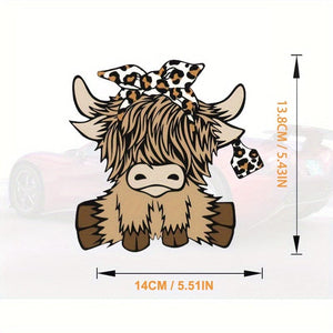 Planet Gates 1pc Adorable Highland Cow Car Stickers For Car Truck Motorcycle Laptop Water Bottle Vehicle Window Wall Cup Toolbox Guitar Scooter Decals Auto Accessories
