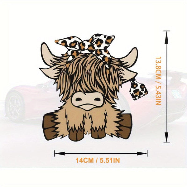 Planet Gates 1pc Adorable Highland Cow Car Stickers For Car Truck Motorcycle Laptop Water Bottle Vehicle Window Wall Cup Toolbox Guitar Scooter Decals Auto Accessories