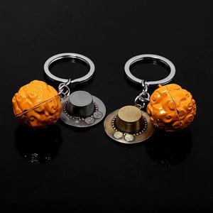 Planet Gates 1Pc Anime One Piece Action Figure Keychain Devil Fruit Straw Hat Luffy Ace Rubber Fruit Pendant Backpack Keyring Model Toy Gift
