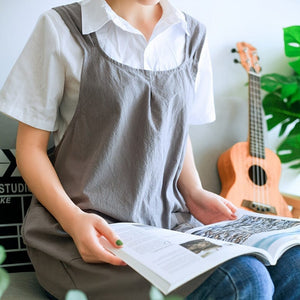 Planet Gates 1pc, Apron, Korean Style Simple Retro Pastoral Apron, Double Shoulder Free Lace-up Women's Apron, Household Comfort Cover Up, Kitchen Supplies