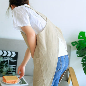 Planet Gates 1pc, Apron, Korean Style Simple Retro Pastoral Apron, Double Shoulder Free Lace-up Women's Apron, Household Comfort Cover Up, Kitchen Supplies