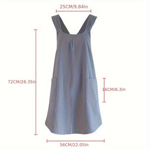 Planet Gates 1pc, Apron, Korean Style Simple Retro Pastoral Apron, Double Shoulder Free Lace-up Women's Apron, Household Comfort Cover Up, Kitchen Supplies