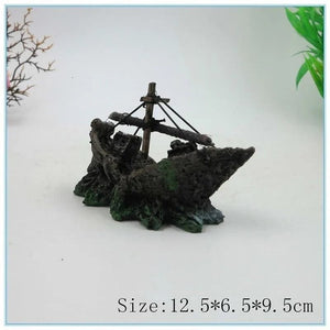 Planet Gates 1PC Aquarium Fish Tank Landscape Pirate Ship Wreck Ship Decor Resin Boat Ornament Aquarium Accessories Decoration