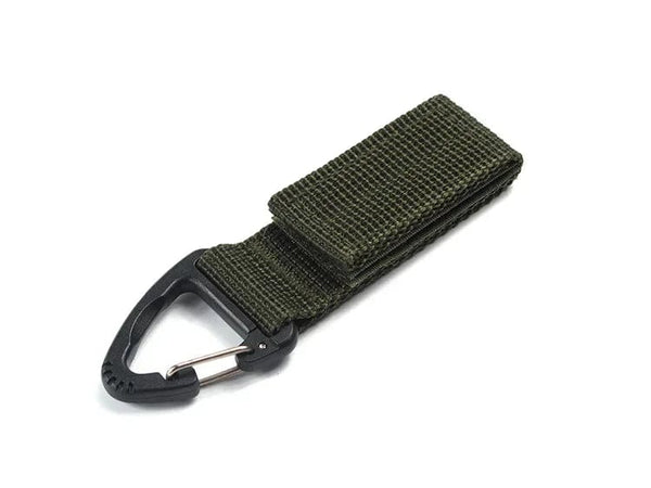 Planet Gates 1Pc Army green / CHINA Outdoor Camping Hiking Nylon Ribbon Keychain Molle Tactical Knapsack Triangle Backpack Waist Bag Fastener Hook Buckle Climb Tool