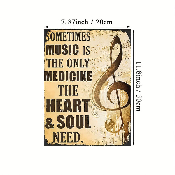 Planet Gates 1pc Art Canvas Painting, Musical Note Painting On Canvas Wall Art, Sometimes Music Is The Only Medicine The Heart And Soul Need, Artwork Wall Painting For Bathroom Bedroom Office Living Room Home Wall Decor, No Frame