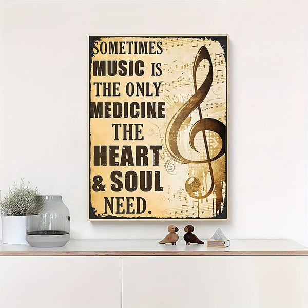 Planet Gates 1pc Art Canvas Painting, Musical Note Painting On Canvas Wall Art, Sometimes Music Is The Only Medicine The Heart And Soul Need, Artwork Wall Painting For Bathroom Bedroom Office Living Room Home Wall Decor, No Frame