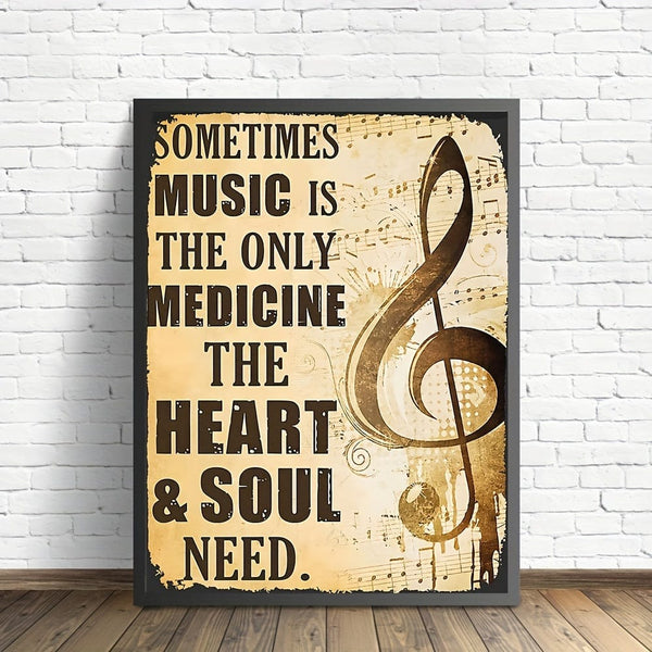 Planet Gates 1pc Art Canvas Painting, Musical Note Painting On Canvas Wall Art, Sometimes Music Is The Only Medicine The Heart And Soul Need, Artwork Wall Painting For Bathroom Bedroom Office Living Room Home Wall Decor, No Frame