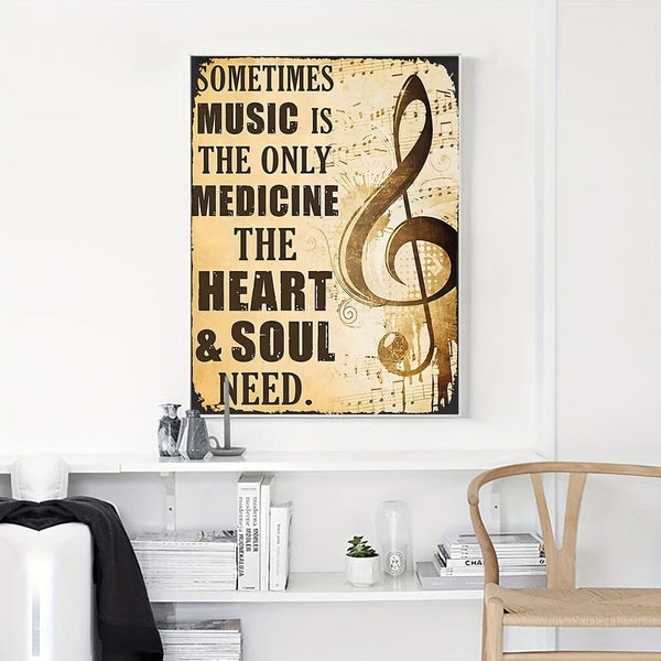 Planet Gates 1pc Art Canvas Painting, Musical Note Painting On Canvas Wall Art, Sometimes Music Is The Only Medicine The Heart And Soul Need, Artwork Wall Painting For Bathroom Bedroom Office Living Room Home Wall Decor, No Frame