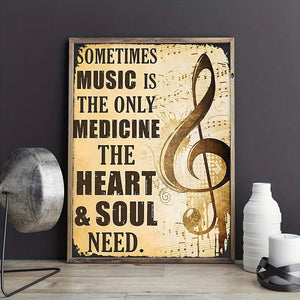 Planet Gates 1pc Art Canvas Painting, Musical Note Painting On Canvas Wall Art, Sometimes Music Is The Only Medicine The Heart And Soul Need, Artwork Wall Painting For Bathroom Bedroom Office Living Room Home Wall Decor, No Frame