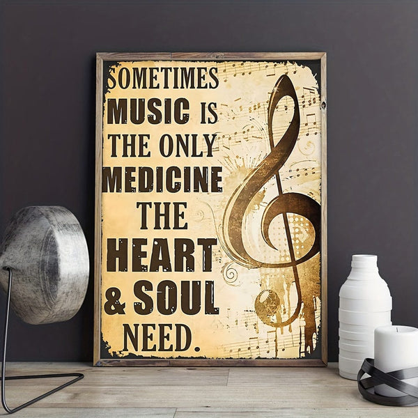 Planet Gates 1pc Art Canvas Painting, Musical Note Painting On Canvas Wall Art, Sometimes Music Is The Only Medicine The Heart And Soul Need, Artwork Wall Painting For Bathroom Bedroom Office Living Room Home Wall Decor, No Frame