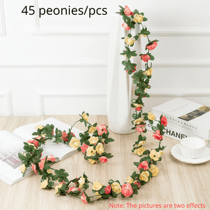 Planet Gates 1pc, Artificial Flower Vine 45 Peonies Holiday Decoration Wedding Decor Fake Flowers Bedroom Decoration Wall Hanging Wreath Botanical Holiday Spring Autumn Garden Arch Diy Fake Plant Vines, Mother'S Day Decoration