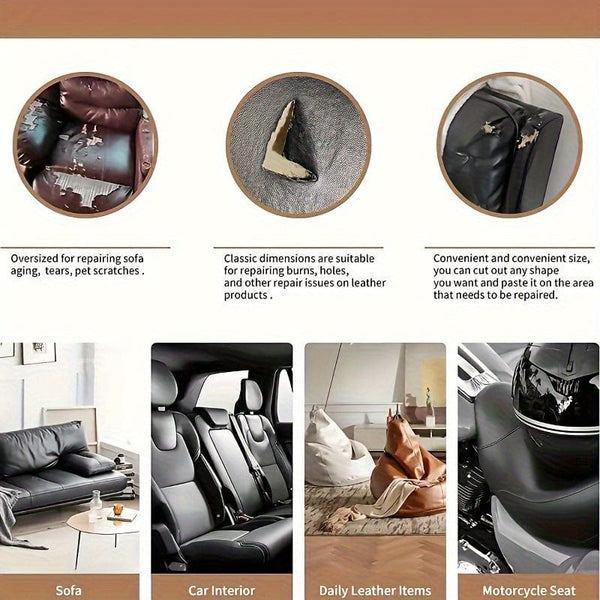 Planet Gates 1pc Artificial Leather Repair Patch, Self-adhesive Sofa Patch, Waterproof And Wear-resistant, Suitable For Furniture, Driver Seats
