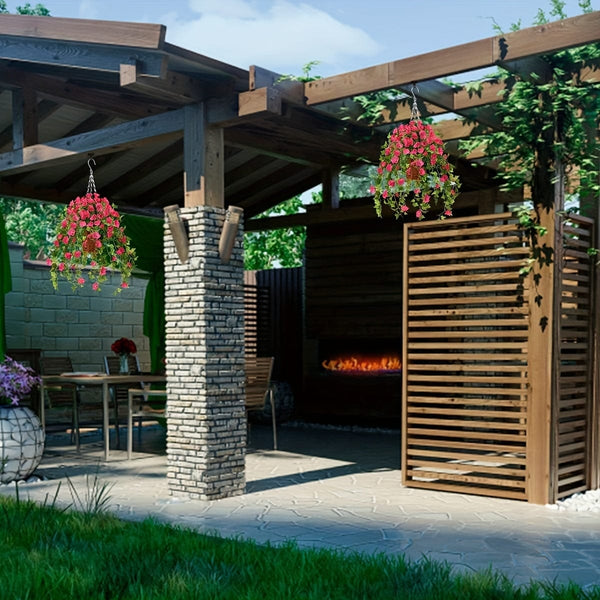 Planet Gates 1pc Artificial Petunias Flower Hanging Plant - Perfect for Outdoor/Indoor Decor!