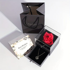 Planet Gates 1pc Artificial Preserved Real Rose Love Box Red Flowers Cute Things For Girlfriend Valentine Gift For Her With I Love You Necklace In 100 Languages Gift Card Birthday Wife Gifts For Mom
