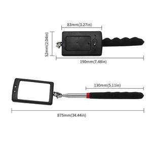 Planet Gates 1PC Automobile Chassis Endoscope 360°Telescoping Mirrors Angle LED Light Magnification Inspection Mirror Car Repair Detection Tools