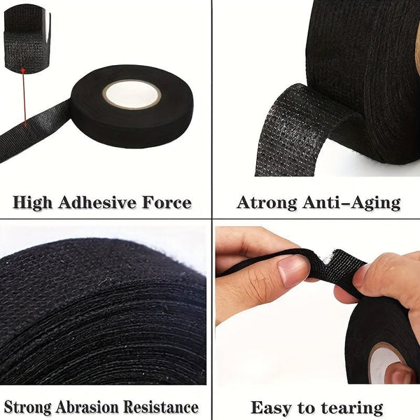 Planet Gates 1pc Automotive Wire Harness 51618 Velvet Cloth Tape Soundproofing Tape High Temperature Resistant Fabric Base Wire Harness Tape