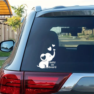 Planet Gates 1pc Baby On Board, Elephant Reflective Stickers, Safety Tips For Babies And Children, Applicable To Car Doors And Windows