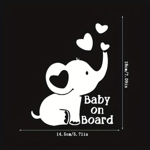 Planet Gates 1pc Baby On Board, Elephant Reflective Stickers, Safety Tips For Babies And Children, Applicable To Car Doors And Windows