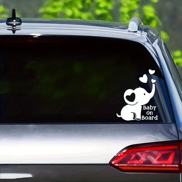 Planet Gates 1pc Baby On Board, Elephant Reflective Stickers, Safety Tips For Babies And Children, Applicable To Car Doors And Windows