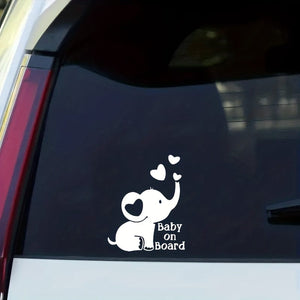 Planet Gates 1pc Baby On Board, Elephant Reflective Stickers, Safety Tips For Babies And Children, Applicable To Car Doors And Windows