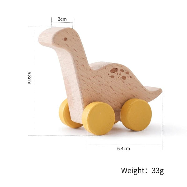 Planet Gates 1PC Baby Toy Beech Wood Block Cartoon Dinosaur Car Educational Montessori Toy Baby Teething Play Gym Baby Birthday Gift Products