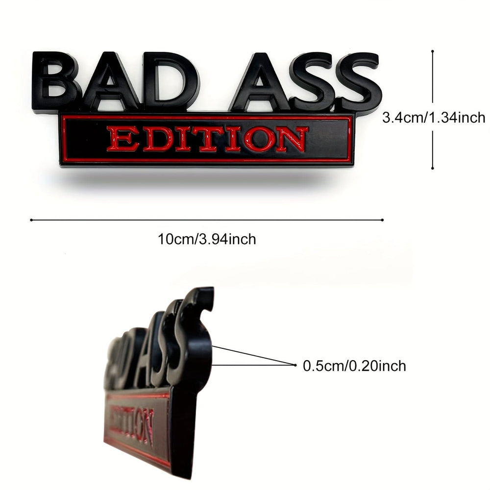 Planet Gates 1pc BAD ASS Edition Emblem, 3D Fender Badge Decal Car Sticker Fit Bumper Hood Trunk Door, Universal Exterior Replacement Accessories For Truck SUV