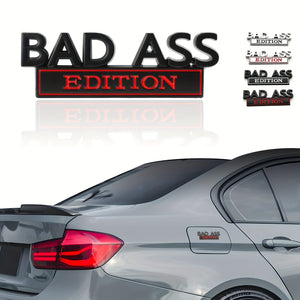 Planet Gates 1pc BAD ASS Edition Emblem, 3D Fender Badge Decal Car Sticker Fit Bumper Hood Trunk Door, Universal Exterior Replacement Accessories For Truck SUV