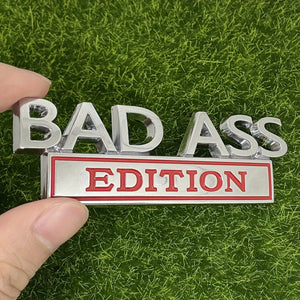 Planet Gates 1pc BAD ASS Edition Emblem, 3D Fender Badge Decal Car Sticker Fit Bumper Hood Trunk Door, Universal Exterior Replacement Accessories For Truck SUV